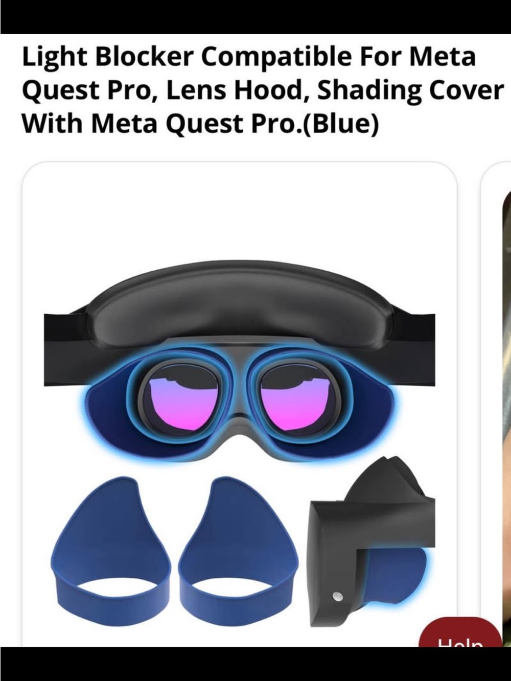 Light Blocker Lens Hood for Quest Pro - Blue